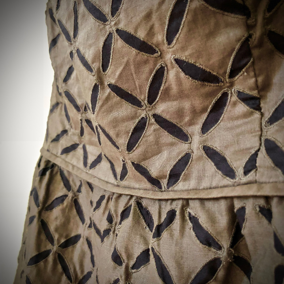 J. Crew "Ginny" Brown Strapless Eyelet Dress - Picture 5 of 8